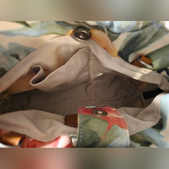 (Limited time sale.) Fossil Floral Print Women's Bag with Bamboo Handle - Picture 3 of 8